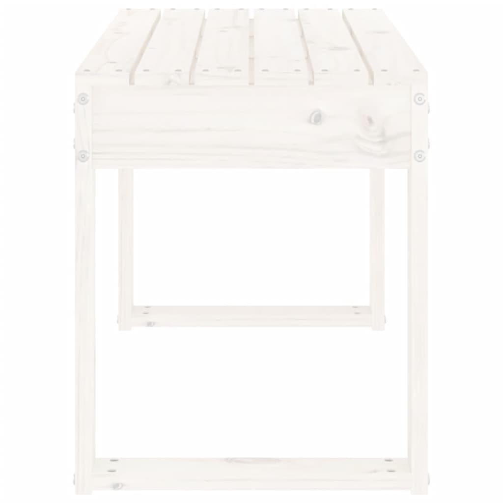 Garden Bench White 80x38x45 cm Solid Wood Pine