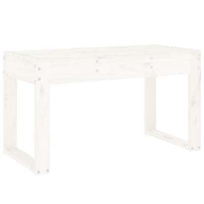 Garden Bench White 80x38x45 cm Solid Wood Pine