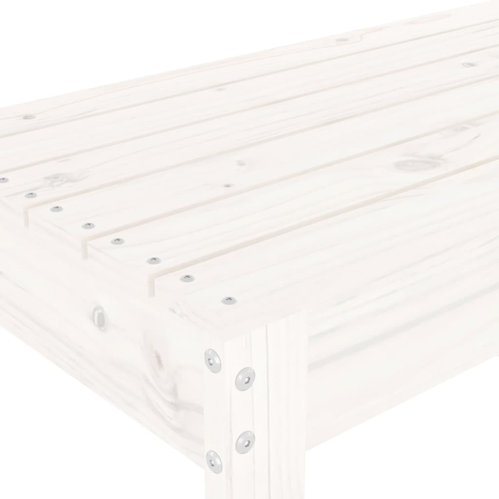 Garden Bench White 80x38x45 cm Solid Wood Pine