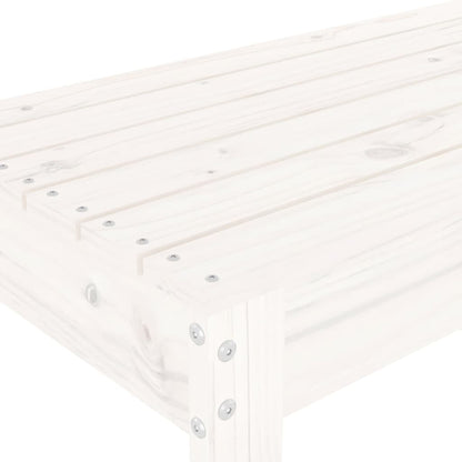 Garden Bench White 80x38x45 cm Solid Wood Pine