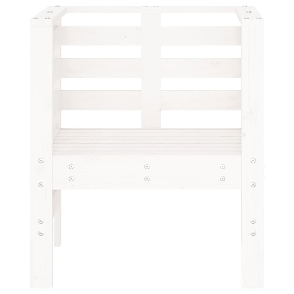 Garden Chairs 2 pcs White 61.5x53x71 cm Solid Wood Pine