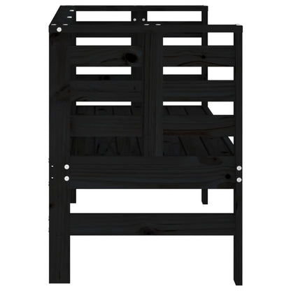 Garden Bench Black 111.5x53x71 cm Solid Wood Pine