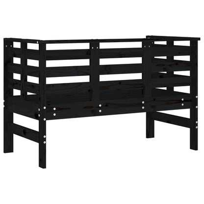 Garden Bench Black 111.5x53x71 cm Solid Wood Pine