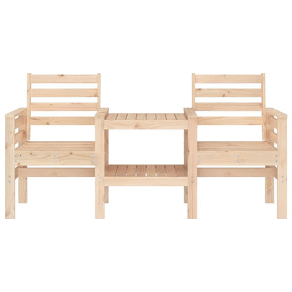 Garden Bench with Table 2-Seater Solid Wood Pine