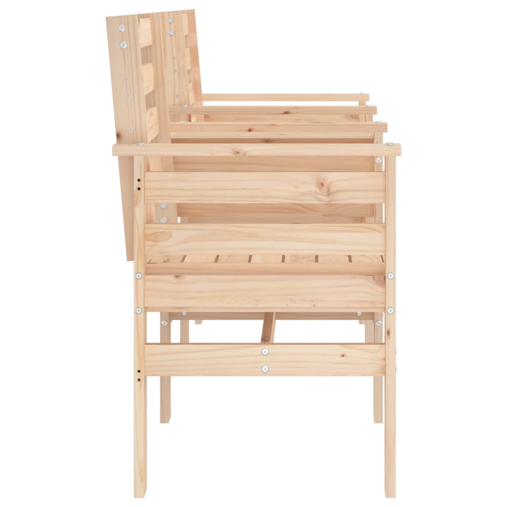 Garden Bench with Table 2-Seater Solid Wood Pine