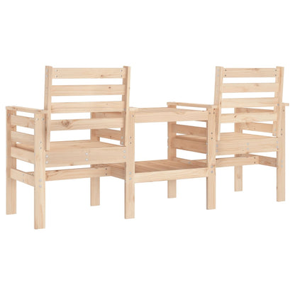 Garden Bench with Table 2-Seater Solid Wood Pine