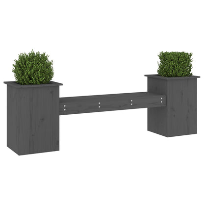 Planter Bench Grey 184.5x39.5x56.5 cm Solid Wood Pine