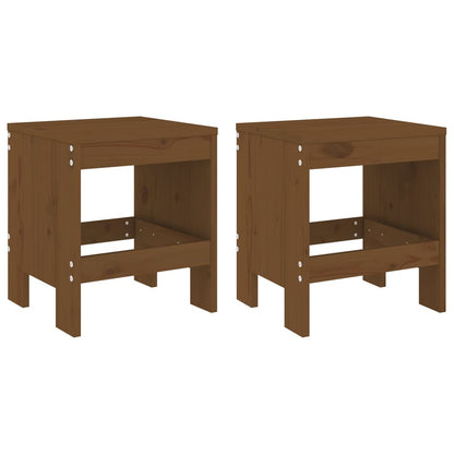 Garden Stools 2 pcs Honey Brown 40x36x45 cm Solid Wood Pine