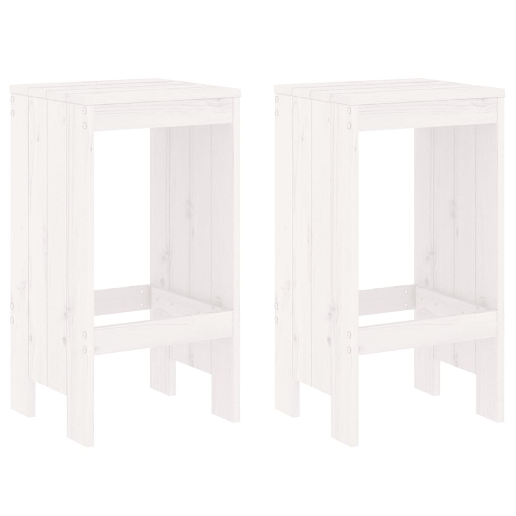 Bar Stools 2 pcs White 40x36x75 cm Solid Wood Pine