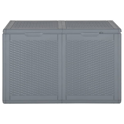 Garden Storage Box Grey PP Rattan 180 L