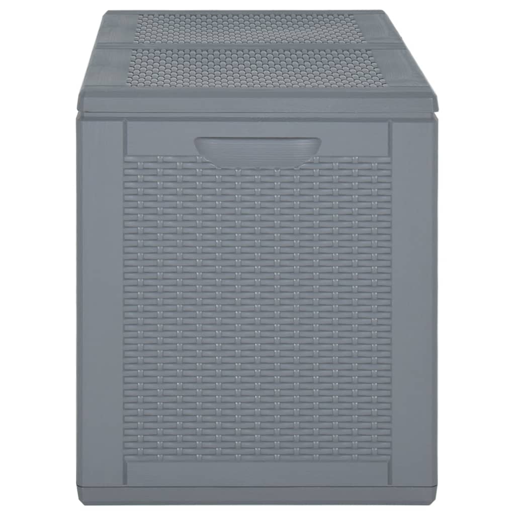 Garden Storage Box Grey PP Rattan 180 L