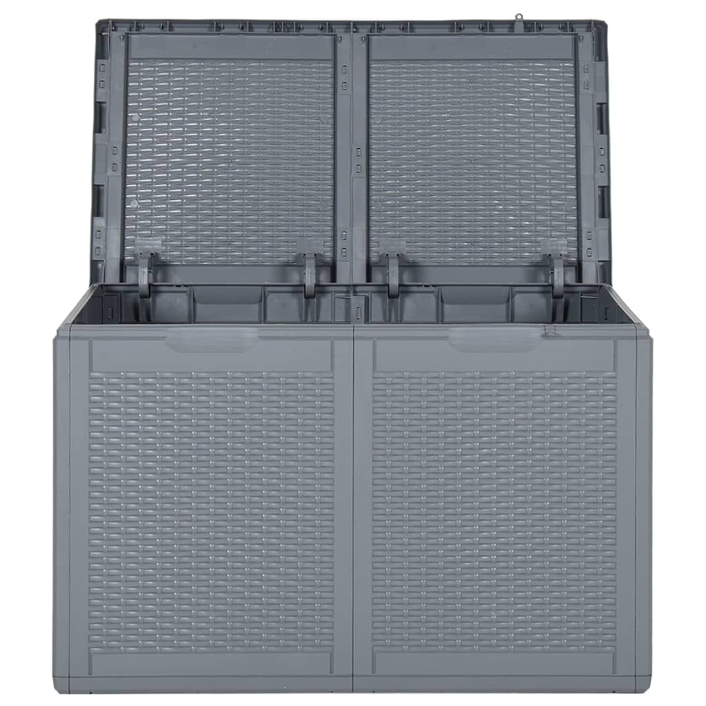 Garden Storage Box Grey PP Rattan 180 L