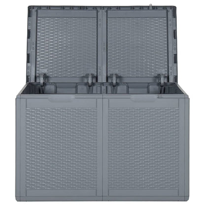 Garden Storage Box Grey PP Rattan 180 L