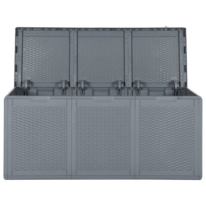 Garden Storage Box Grey PP Rattan 270 L