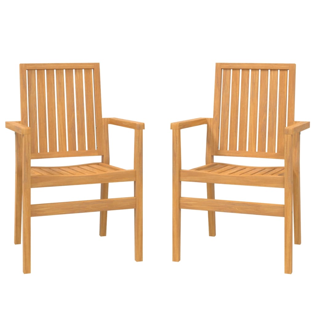 Stackable Garden Chairs 2 pcs 56.5x57.5x91 cm Solid Wood Teak