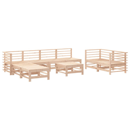 9 Piece Garden Lounge Set Solid Wood Pine