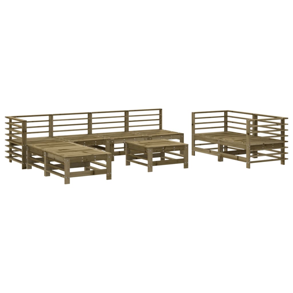 9 Piece Garden Lounge Set Impregnated Wood Pine