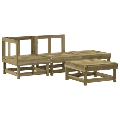 4 Piece Garden Lounge Set Impregnated Wood Pine