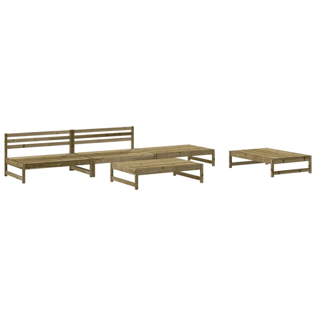 5 Piece Garden Lounge Set Impregnated Wood Pine