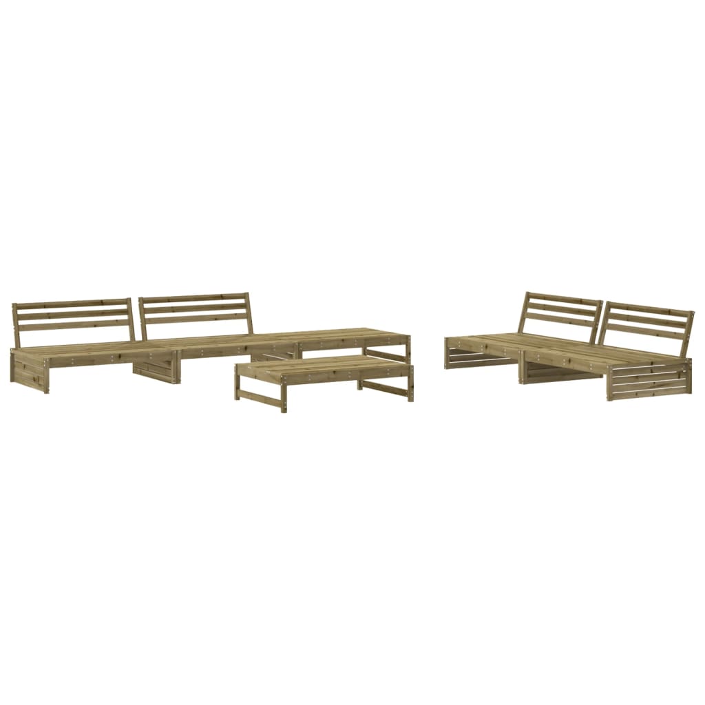 6 Piece Garden Lounge Set Impregnated Wood Pine