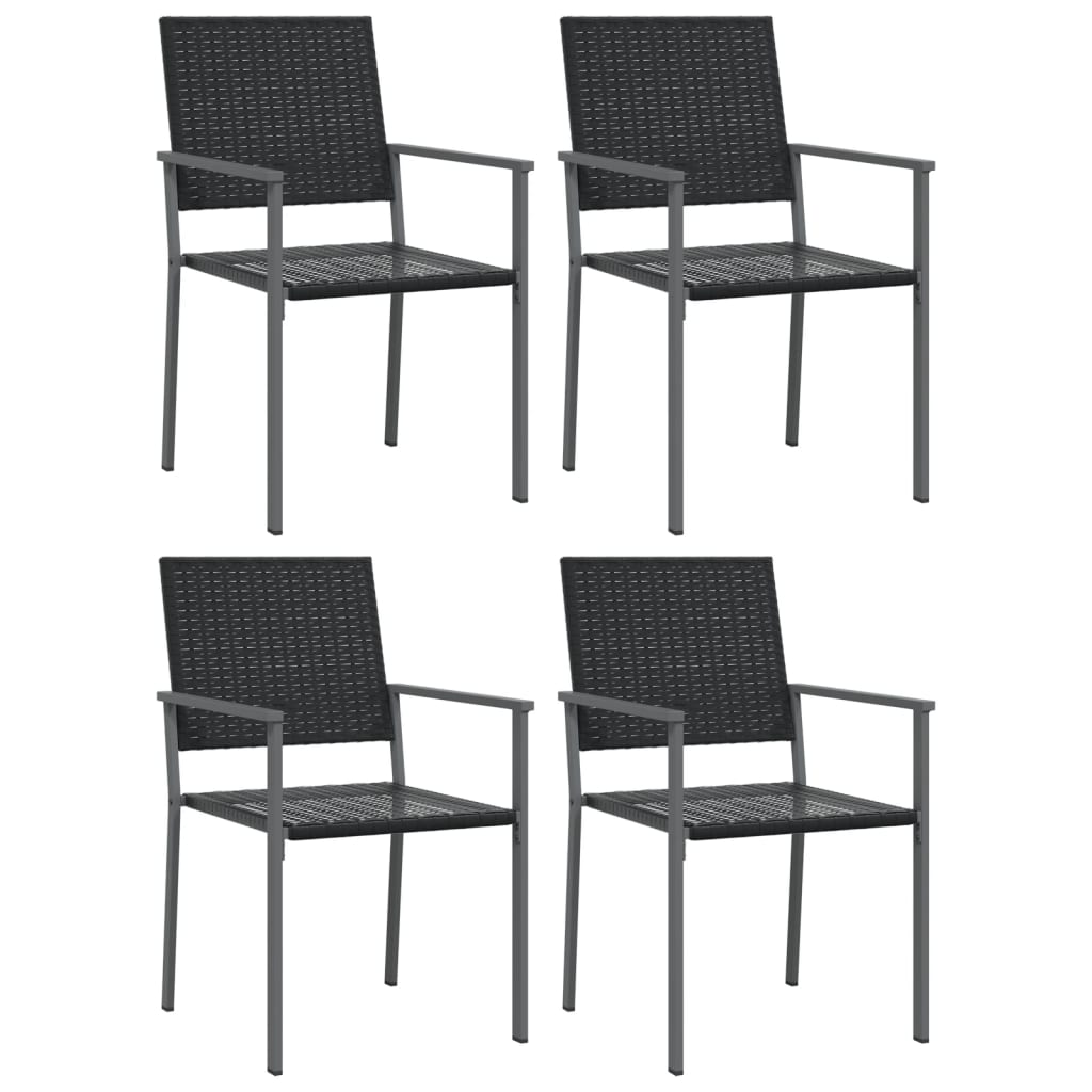 Garden Chairs 4 pcs Black 54x62.5x89 cm Poly Rattan