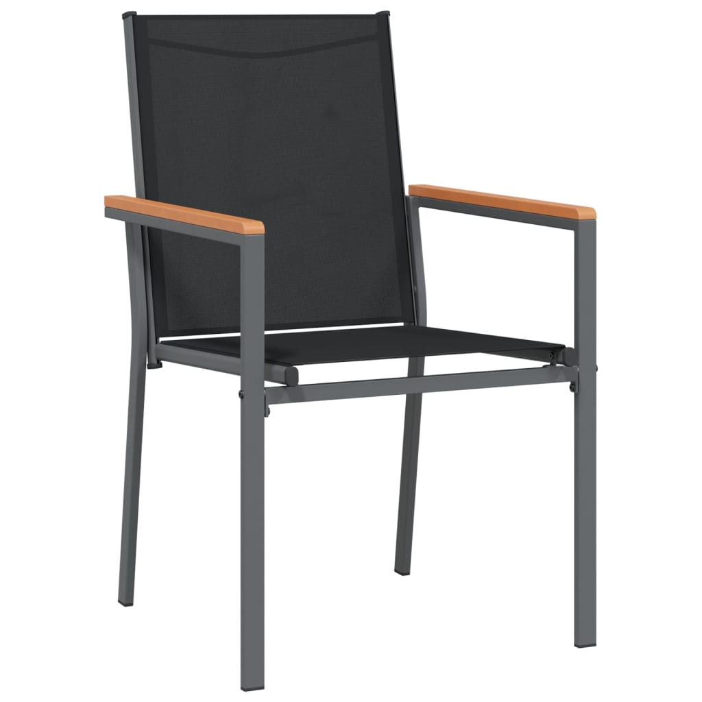 Garden Chairs 4 pcs Black 55x61.5x90 cm Textilene and Steel