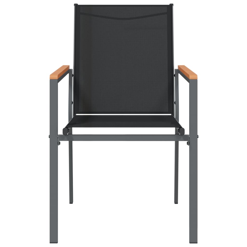 Garden Chairs 4 pcs Black 55x61.5x90 cm Textilene and Steel