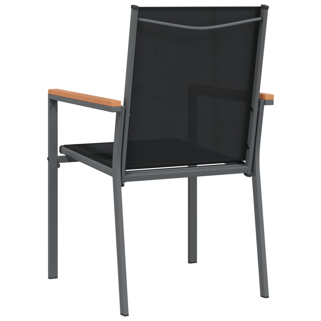 Garden Chairs 4 pcs Black 55x61.5x90 cm Textilene and Steel