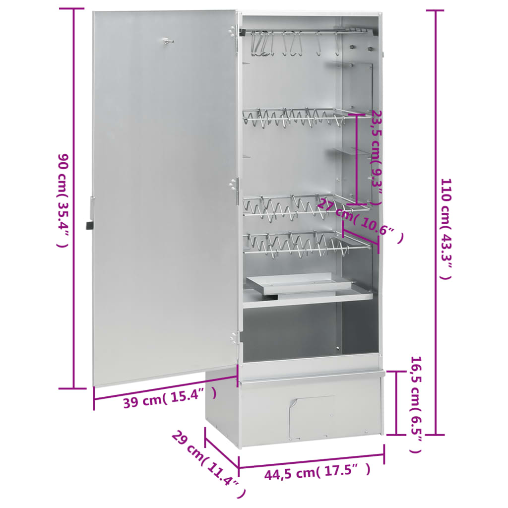 BBQ Oven Smoker with Table Galvanised Steel