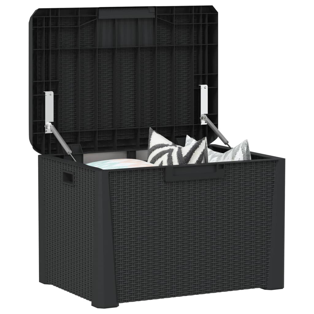 Garden Storage Box with Seat Cushion Anthracite 125 L PP