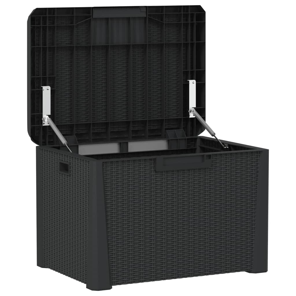 Garden Storage Box with Seat Cushion Anthracite 125 L PP