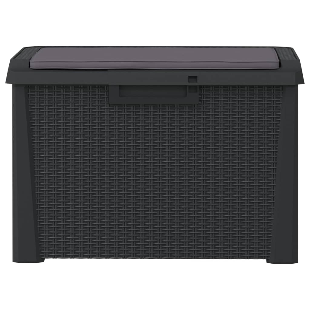 Garden Storage Box with Seat Cushion Anthracite 125 L PP