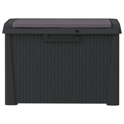 Garden Storage Box with Seat Cushion Anthracite 125 L PP