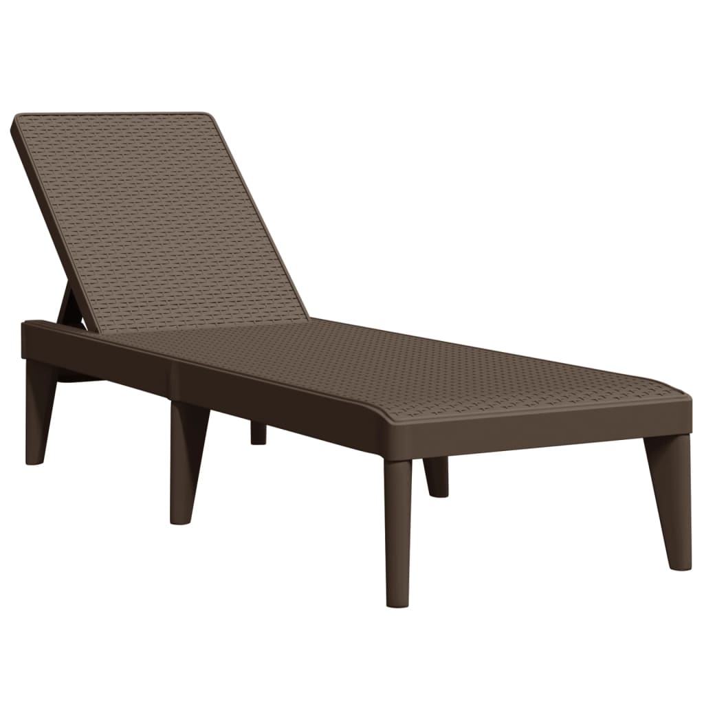 Sun Lounger Brown 186x60x29 cm PP