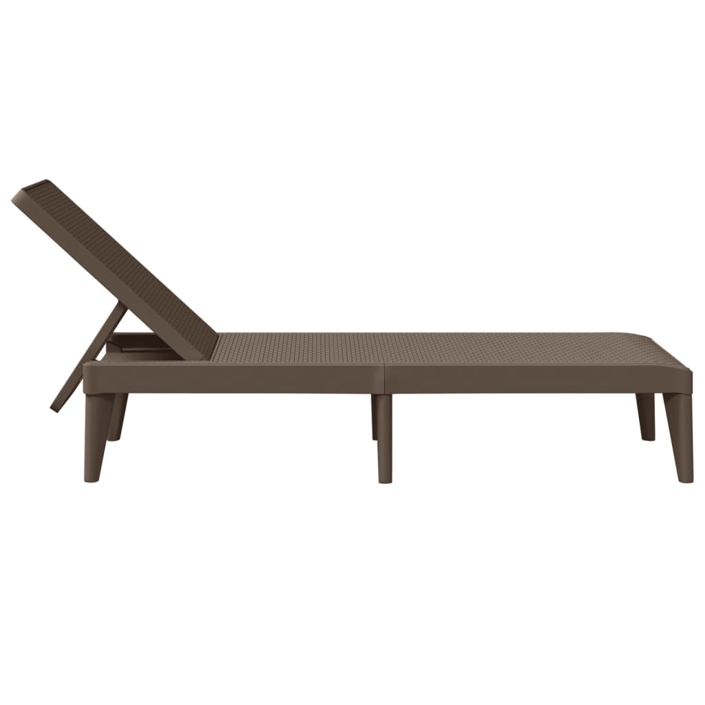 Sun Lounger Brown 186x60x29 cm PP