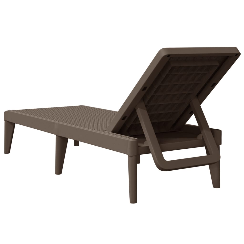 Sun Lounger Brown 186x60x29 cm PP