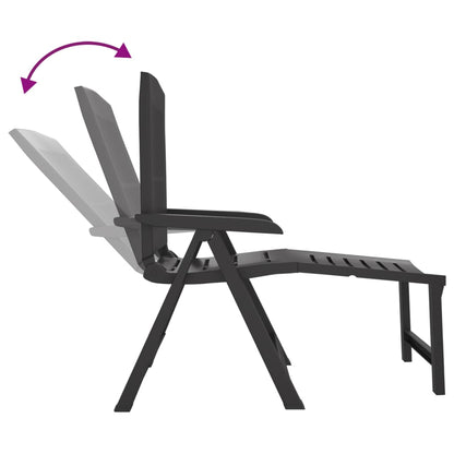 Sun Lounger Anthracite Plastic