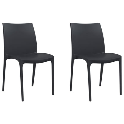 Garden Chairs 2 pcs Anthracite 50x46x80 cm Polypropylene