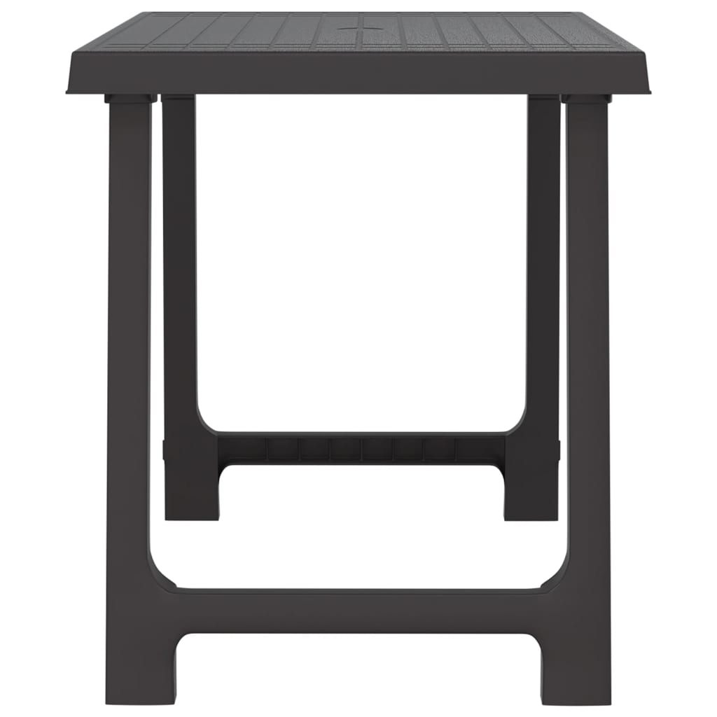 Camping Table Anthracite 79x56x64 cm PP Wooden Look