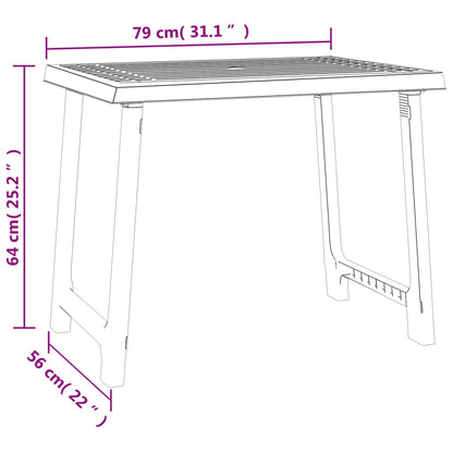 Camping Table Anthracite 79x56x64 cm PP Wooden Look