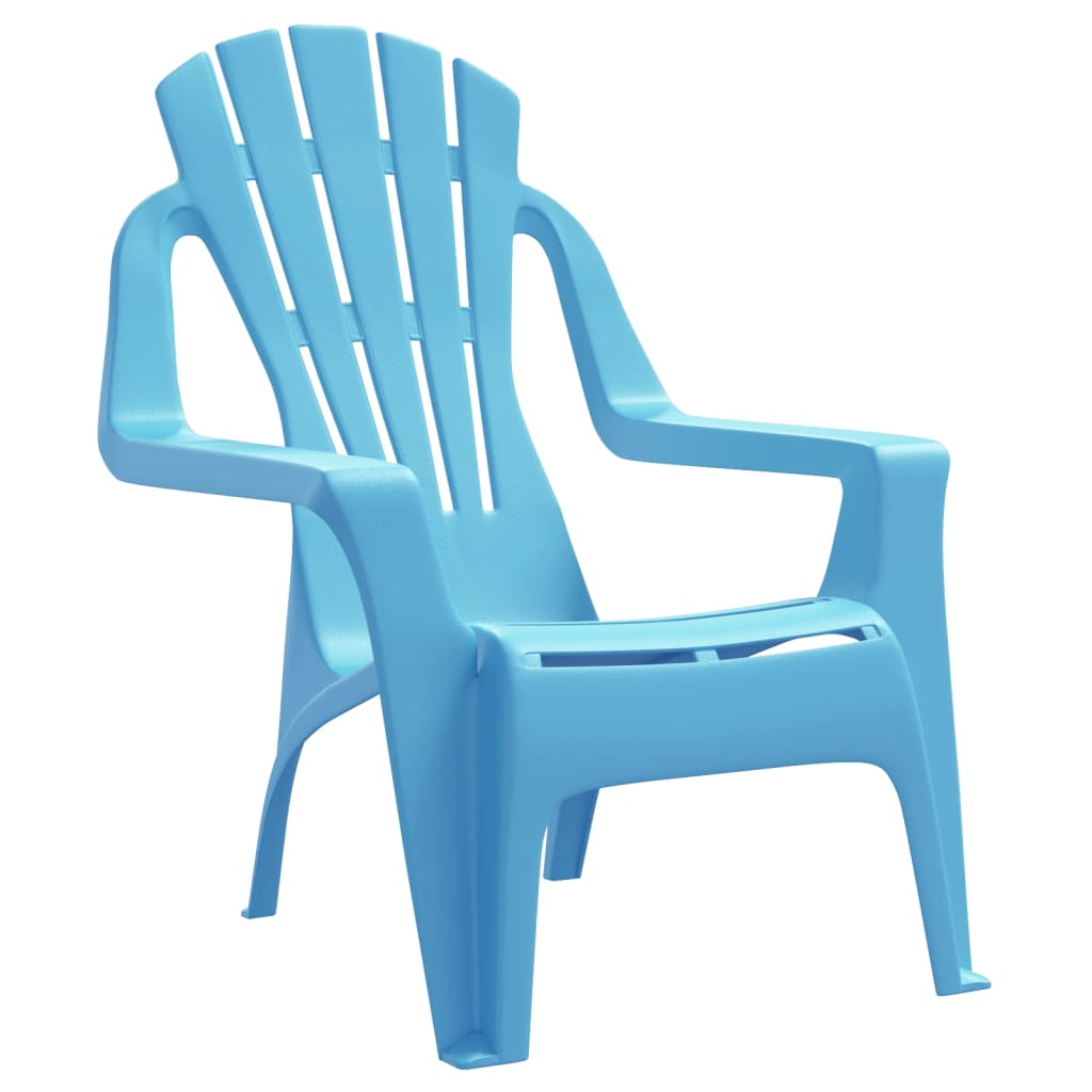 Garden Chairs 2 pcs for Children Blue 37x34x44 cm PP Wooden Look