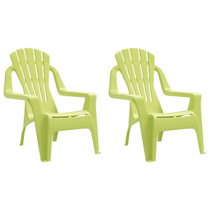 Garden Chairs 2 pcs for Children Green 37x34x44cm PP Wooden Look