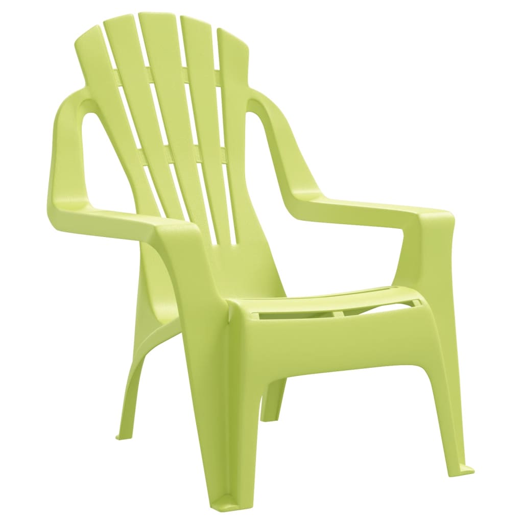 Garden Chairs 2 pcs for Children Green 37x34x44cm PP Wooden Look