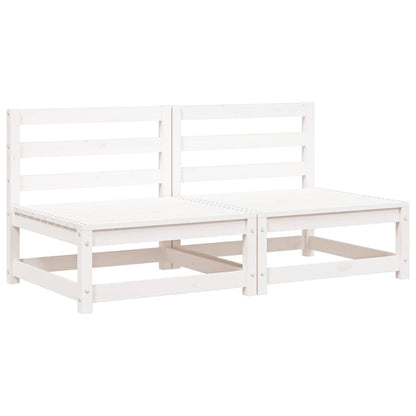 Garden Sofas Armless 2 pcs White 70x70x67 cm Solid Wood Pine