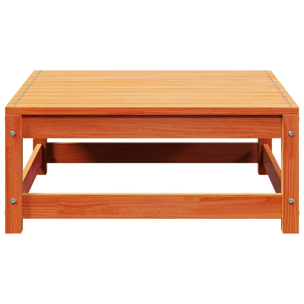 Garden Footstool Wax Brown 70x70x30 cm Solid Wood Pine