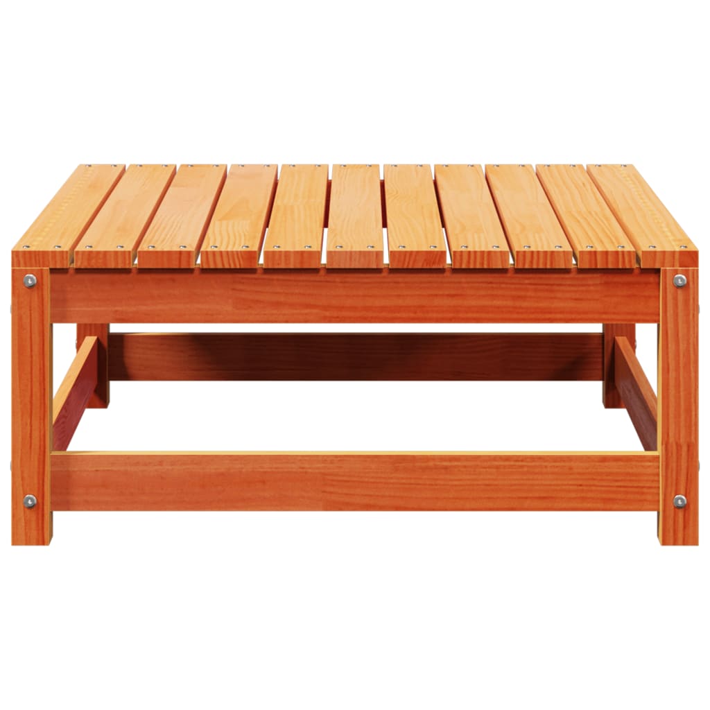 Garden Footstool Wax Brown 70x70x30 cm Solid Wood Pine