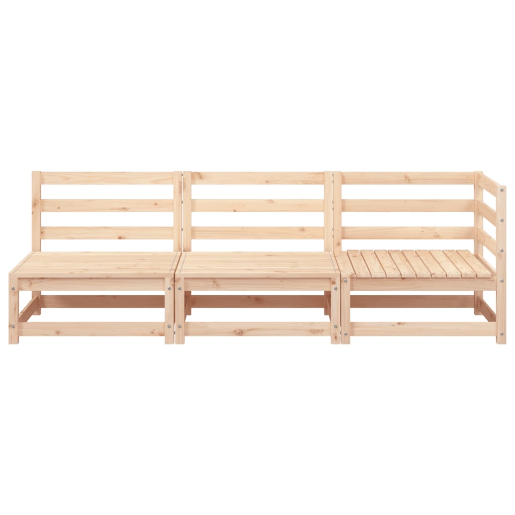 Garden Sofa 3-Seater Solid Wood Pine