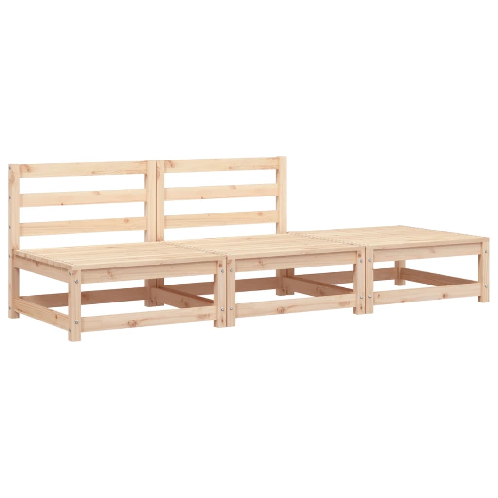 Garden Sofa Armless with Footstool Solid Wood Pine