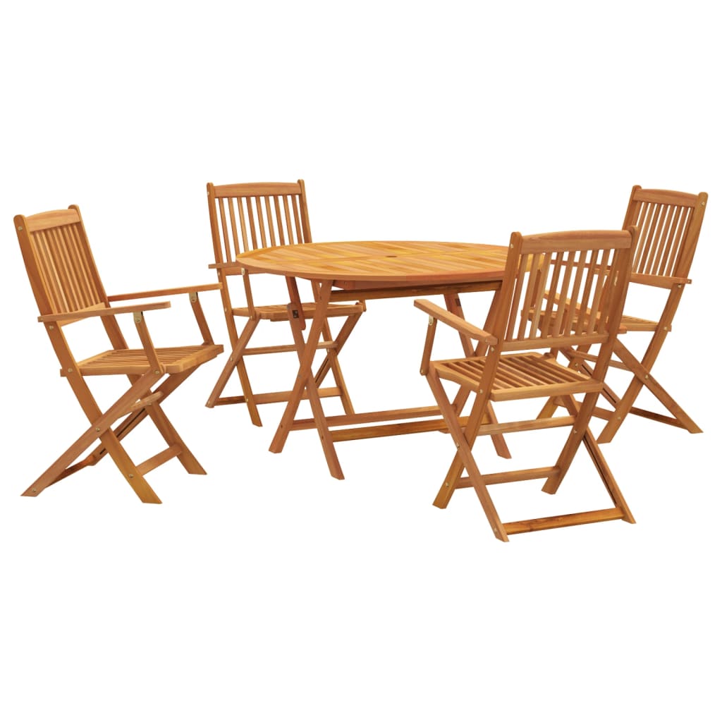 5 Piece Garden Dining Set Solid Wood Acacia