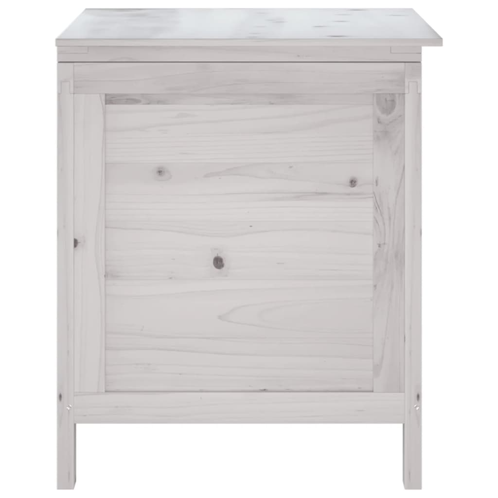 Garden Storage Box White 50x49x56.5 cm Solid Wood Fir